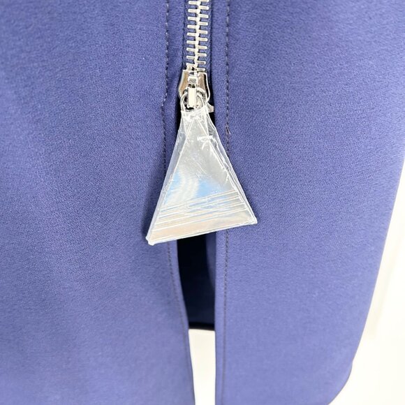 NWT The Attico Long Sleeve Blue Zip Detail Midi Dress - Picture 7 of 11